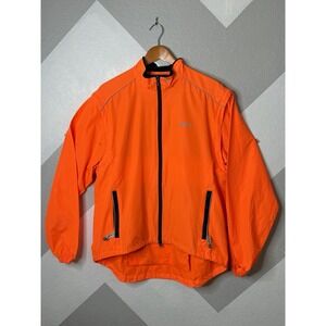 Canari Men's Neon Orange Cycling Jacket Convertible Zip Off Sleeves Size Large L